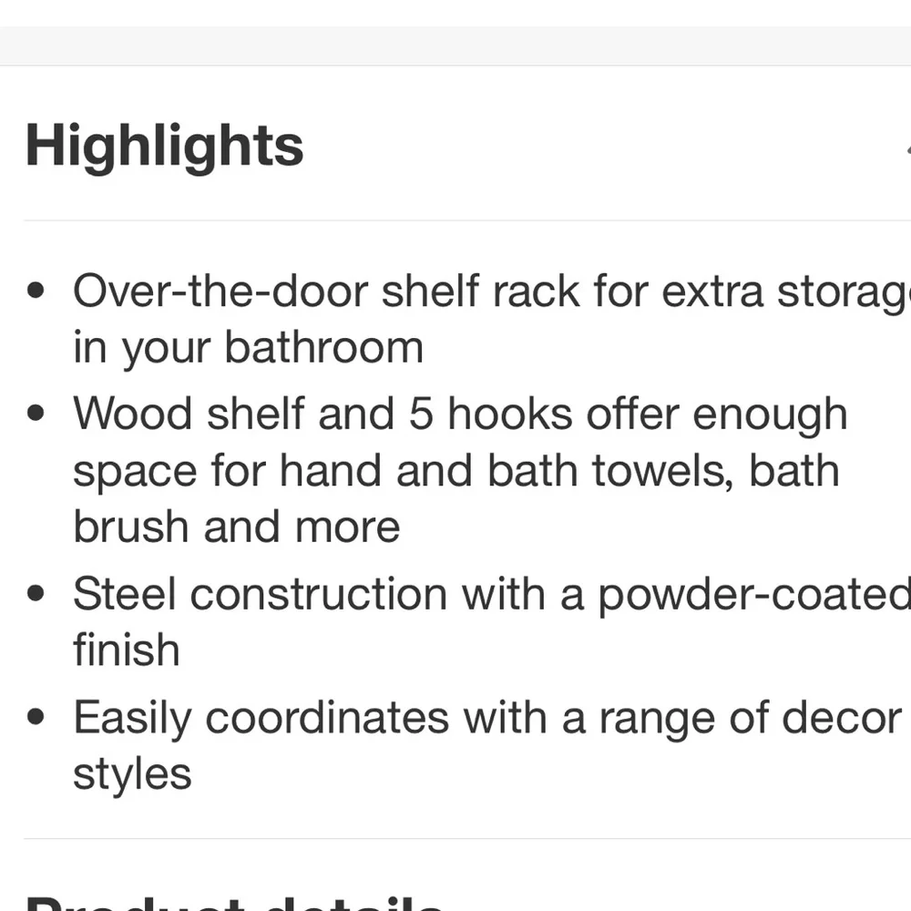 Target Brightroom over-the-Door shelf  Rack  with Five Hooks🧡